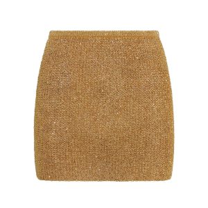 Cartagena Micro Skirt - Antique Gold Sequin Knit