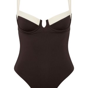 Clovelly One Piece - Espresso/Ivory
