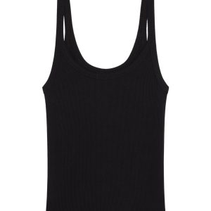 Devin Tank Crop - Black Rib