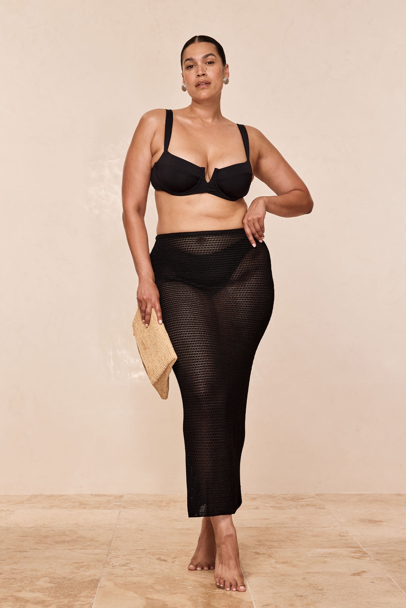 Fontelina Midi Skirt - Black Treble Knit - Image 7