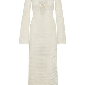 Montego Dress - Ivory Shiny Treble Knit
