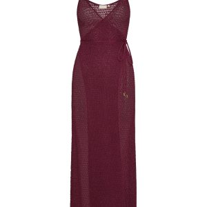 Levanzo Dress - Fig Lurex Lace Crochet