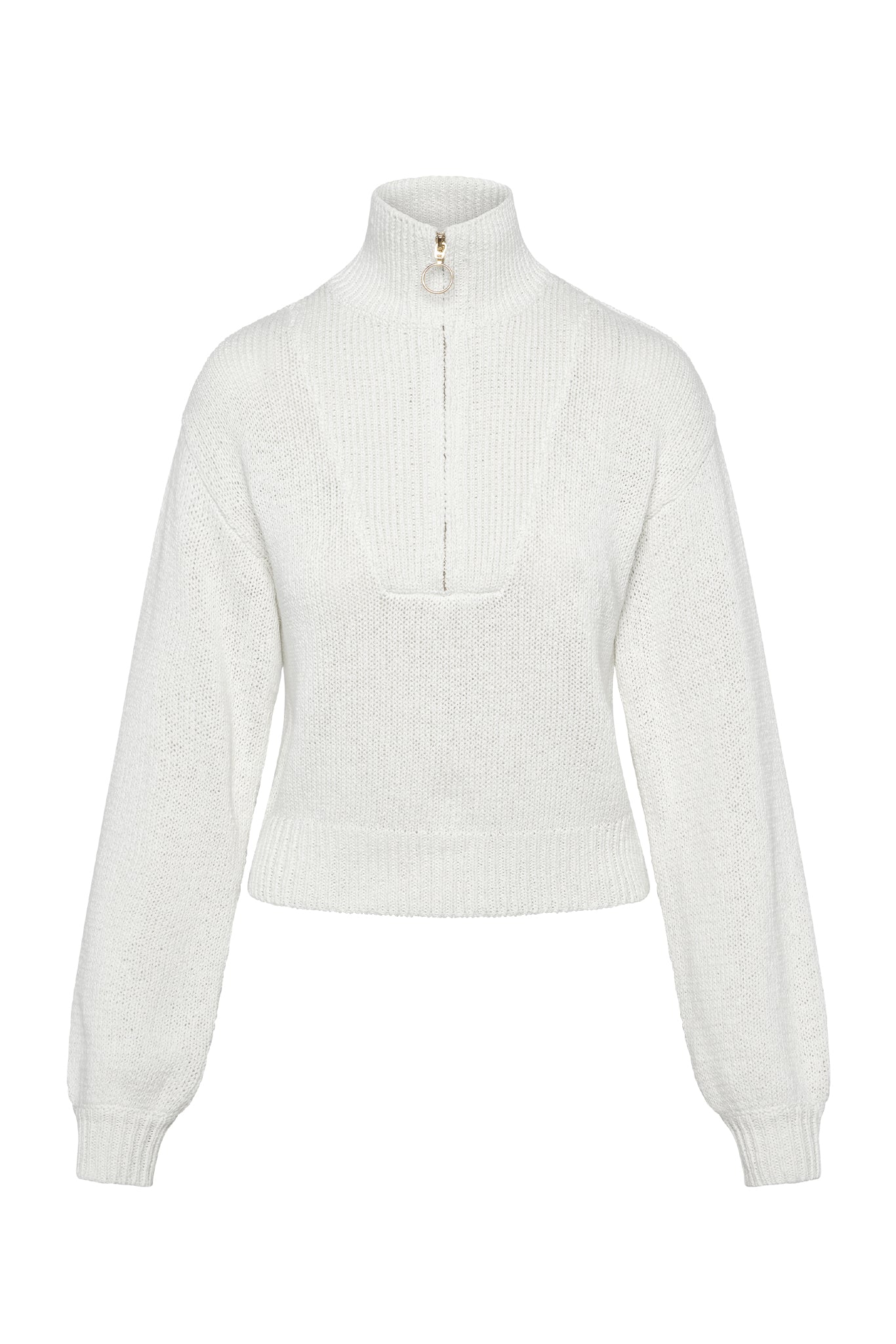 Lisbon Quarter Zip Sweater - White - Image 2