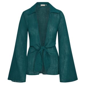 Grenada Tunic - Evergreen Crinkle Linen