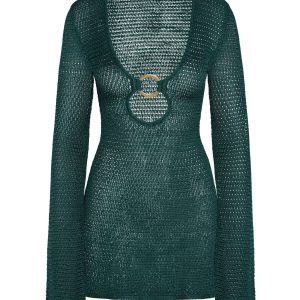 Montego Mini Dress - Evergreen Treble Knit