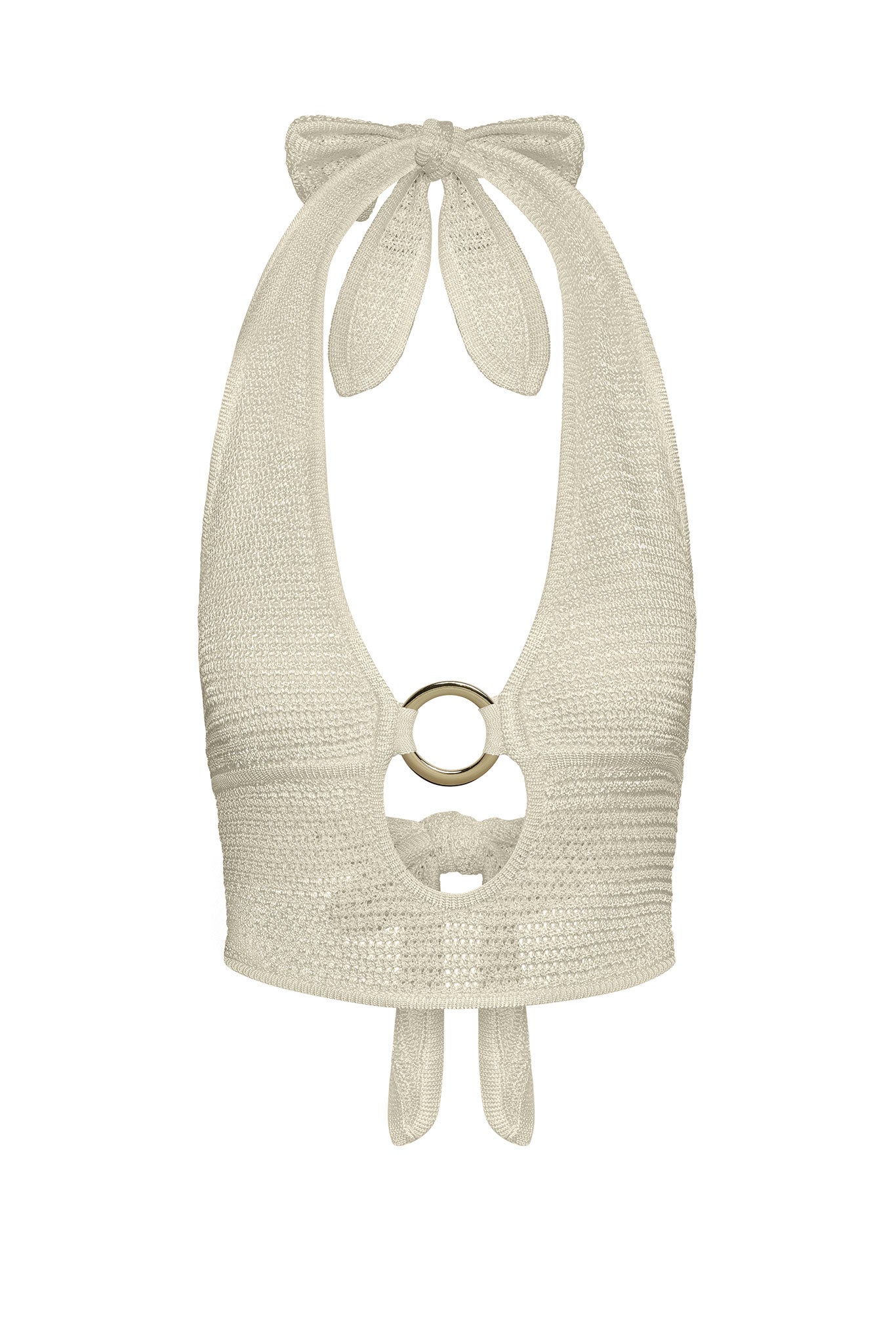 Miami Top - Ivory Shiny Treble Knit