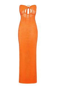 Montego Bandeau Dress - Tangerine Lace Crochet
