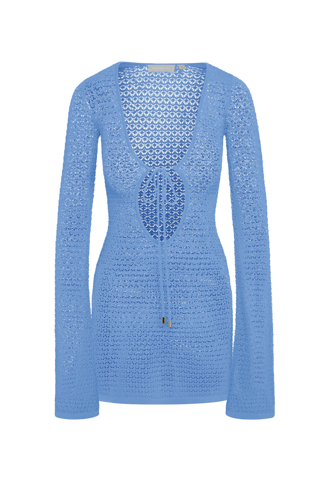 Montego Mini Tie Dress - Azure Lace Crochet