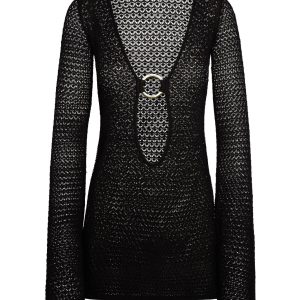Montego Mini Dress - Black Lace Crochet