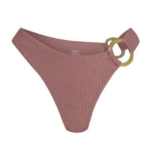 Bronte Bottom - Mauve Lurex Rib