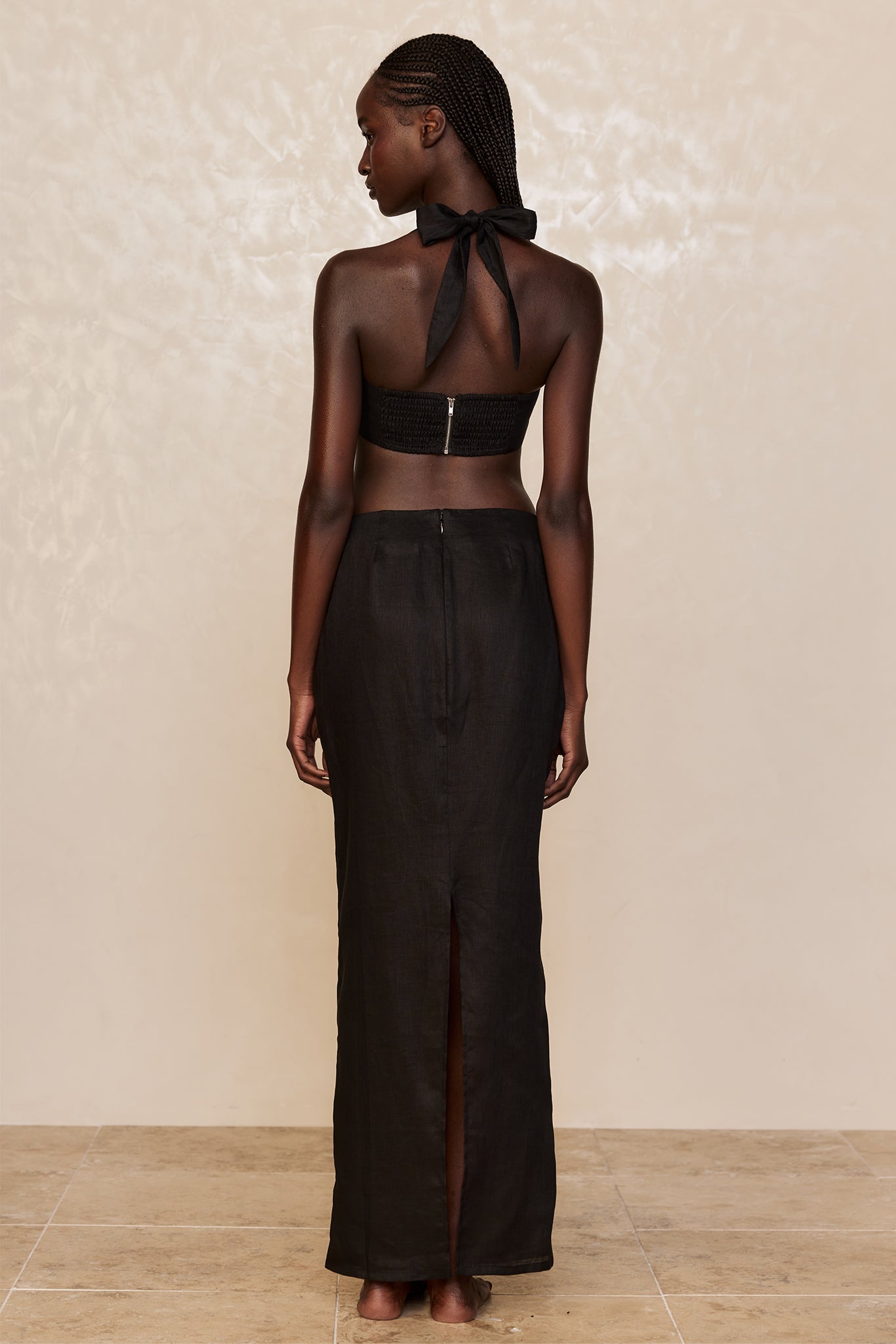 Montserrat Top - Black Linen - Image 6