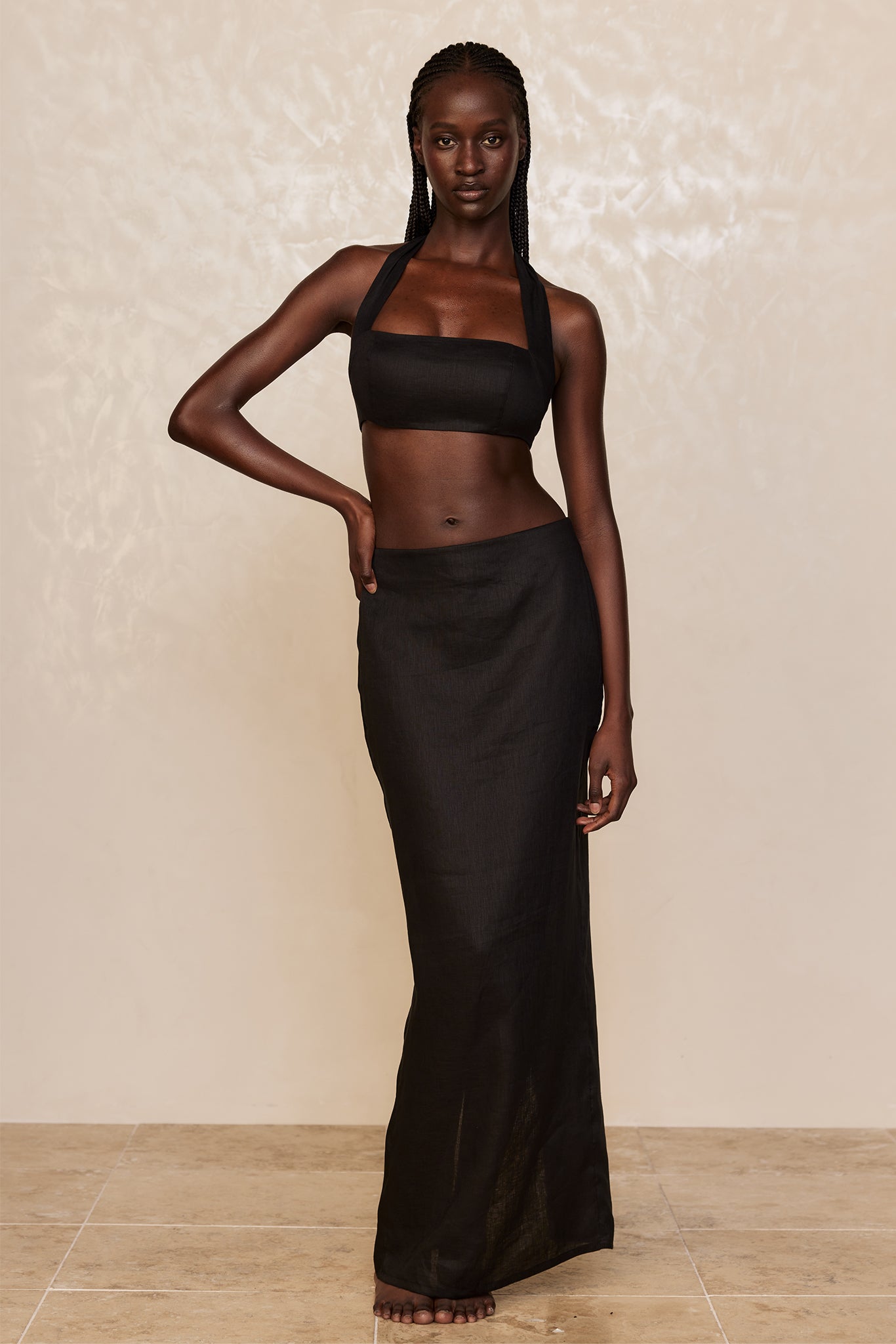 Montserrat Top - Black Linen - Image 5