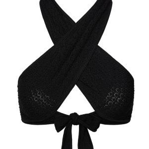 Ramatuelle Top - Black Lace Crochet