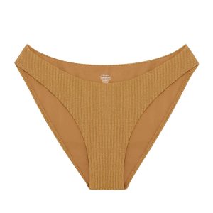 Seychelles Bottom - Antique Gold Lurex Rib (Modest Coverage)