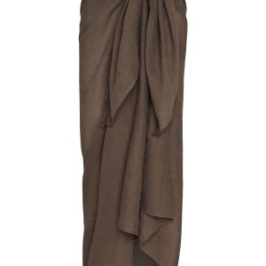 St. Tropez Sarong - Stone Crinkle Linen