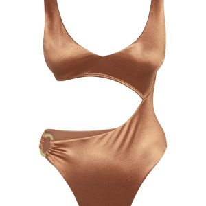 St. Barth's One Piece - Bronze Shiny Jersey