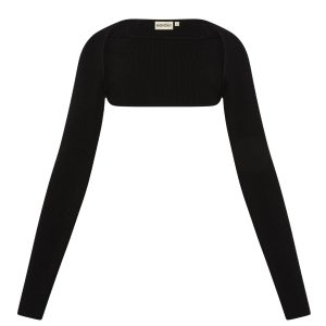 Silver Lake Knitwear Bolero - Black Rib