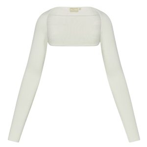 Silver Lake Knitwear Bolero - White Rib