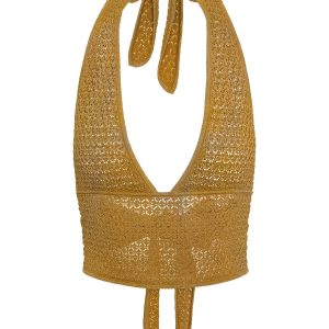 Toulon Top Lined - Antique Gold Lace Crochet