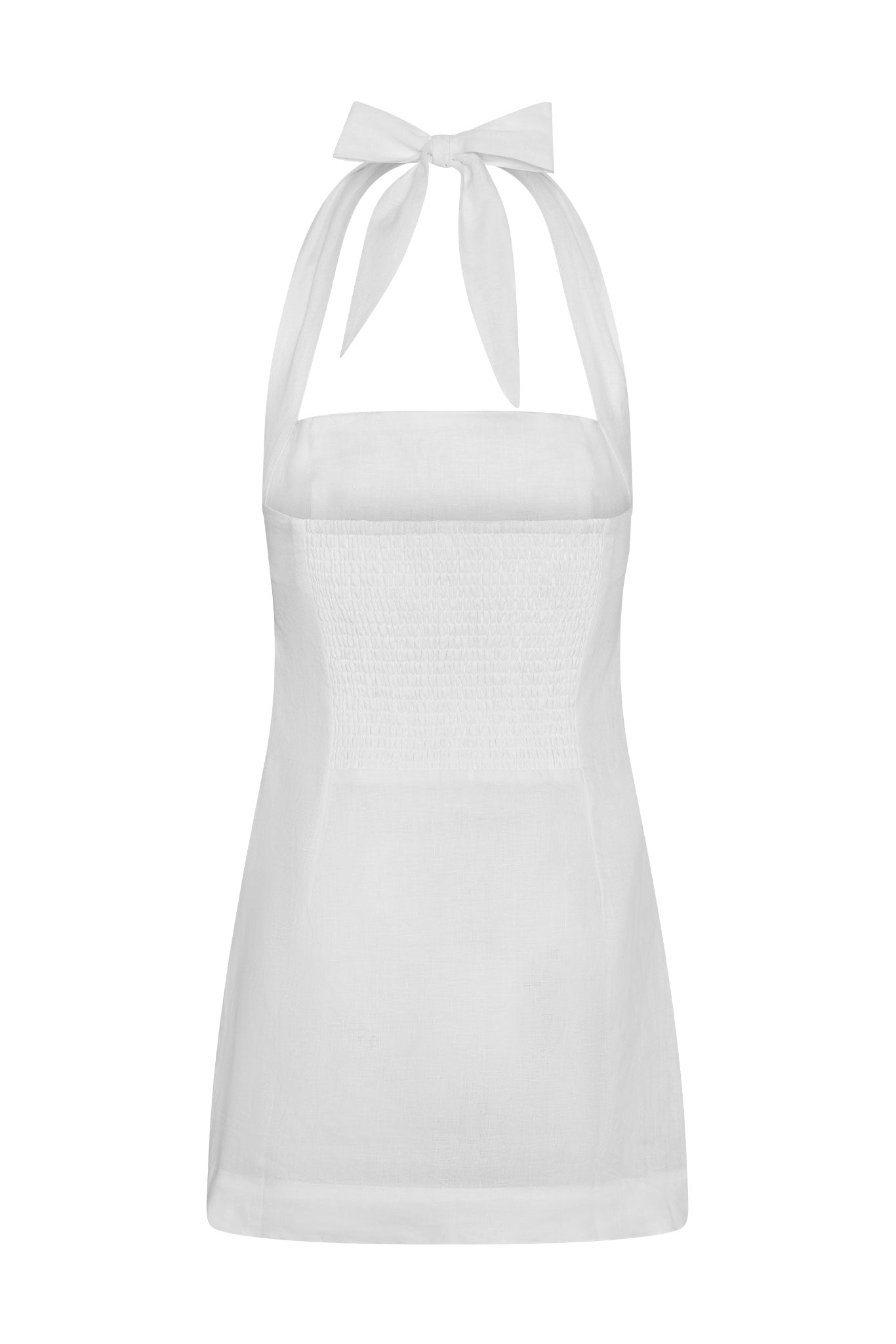 Montserrat Mini Dress - White Linen - Image 7