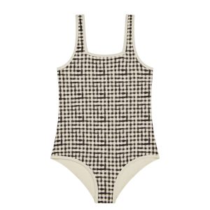 Corfu One Piece Kids - Black Gingham